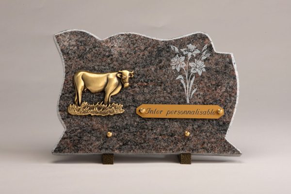 Plaque funéraire thème agriculteur
